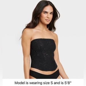 Women's Sequin Mesh Lingerie Corset
- Auden™ Black XS - NWT